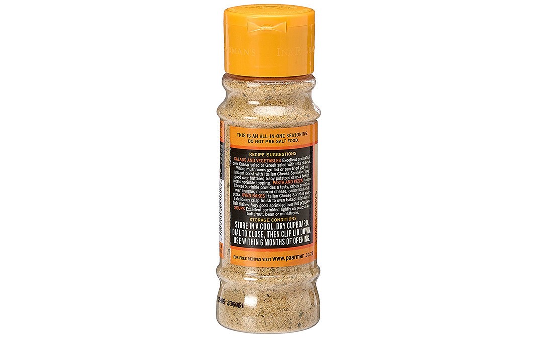 Ina Paarman's Italian Cheese Sprinkle   Plastic Bottle  200 millilitre
